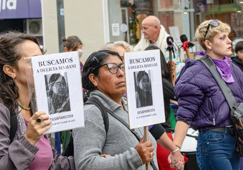 Marcha 8M en Alta Gracia, Mamani María reclama la aparicoon de su hija