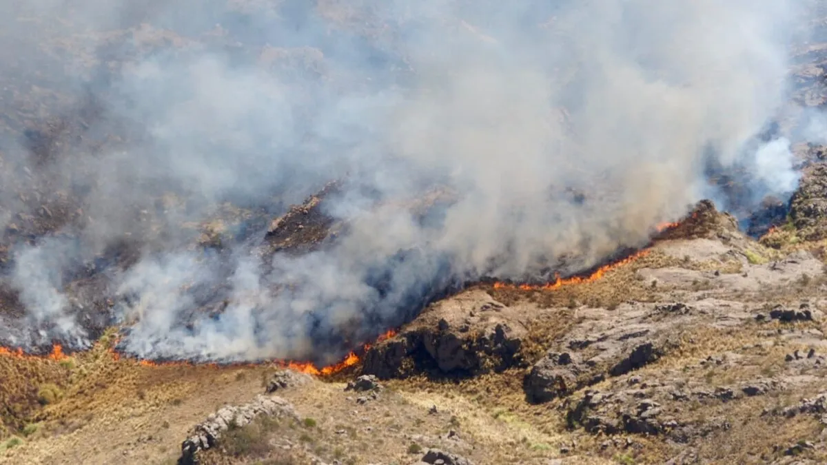 incendio en Quebrada del Condorito
