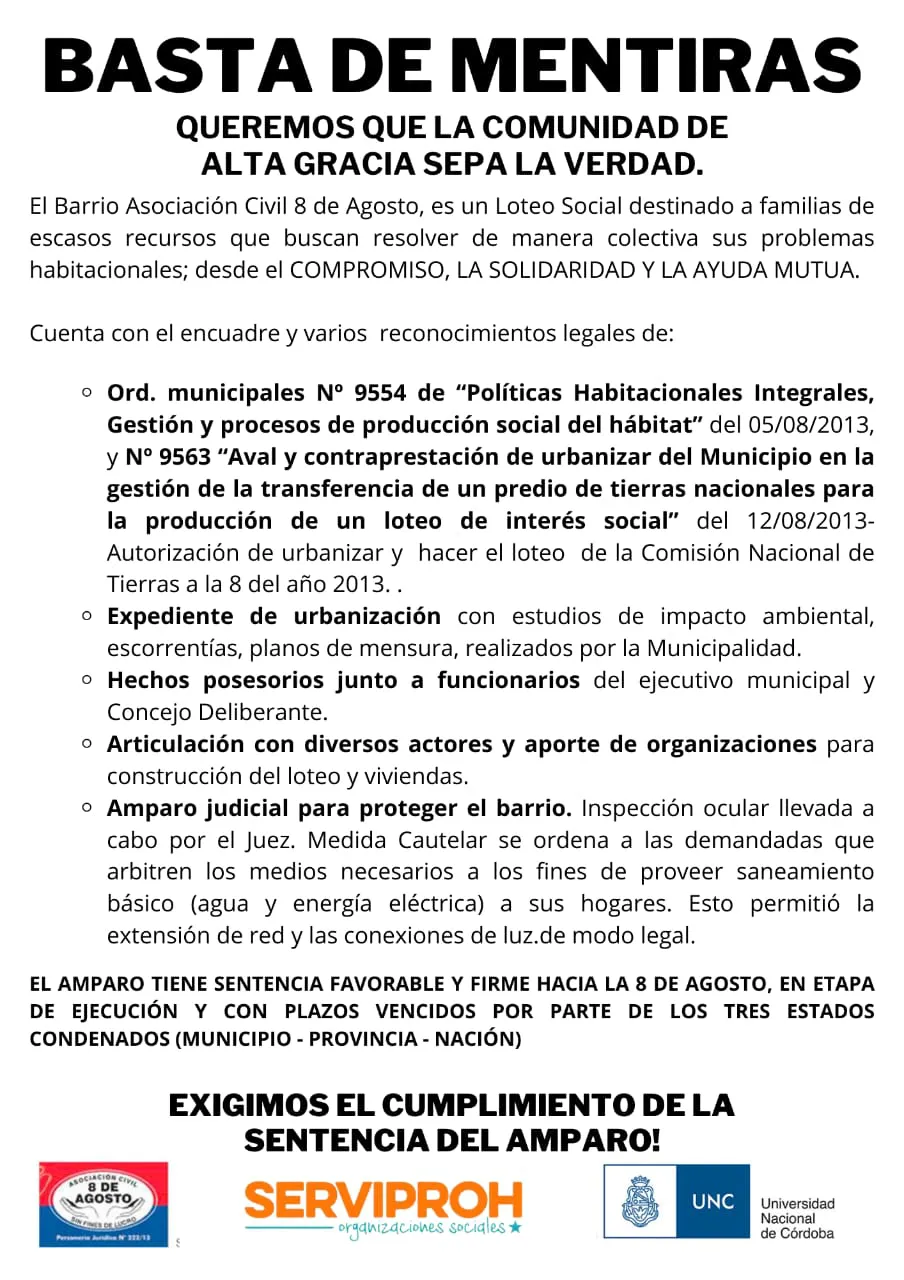 Comunicado 8 de Agosto