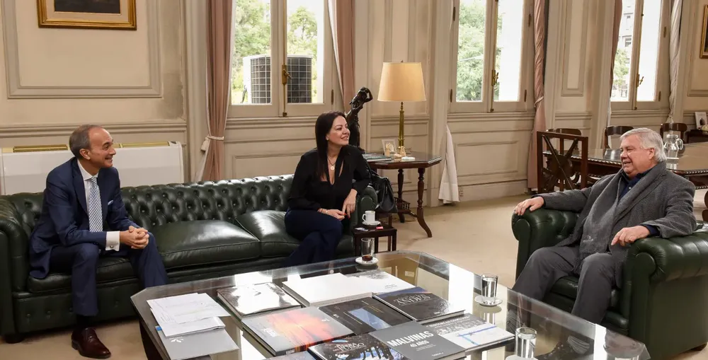 Sandra Pettovello, Carlos Torrendell, recibieron hoy al rector de la UBA, Ricardo Gelpi.