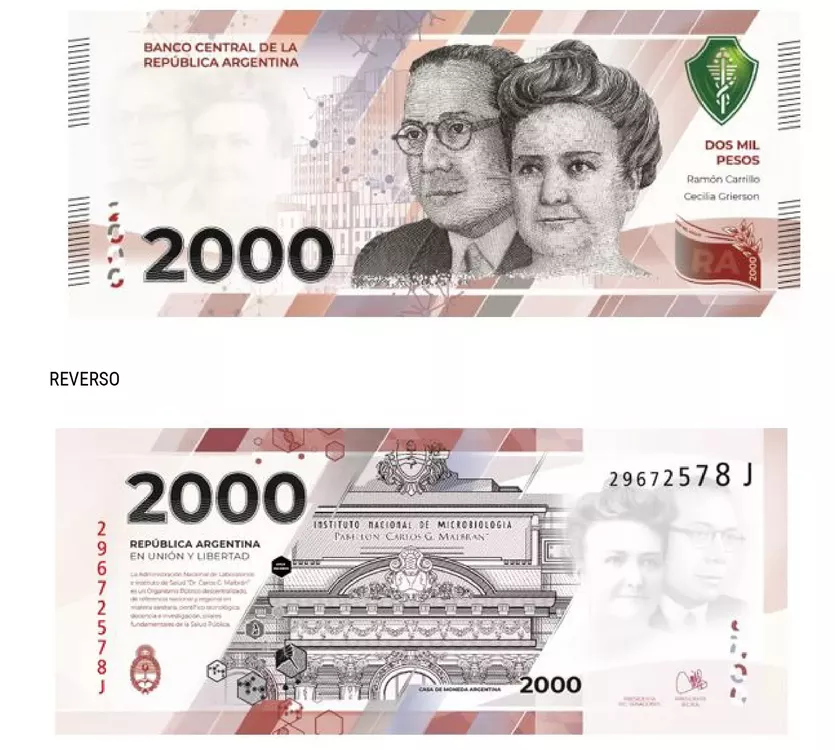 billete de 2 mil