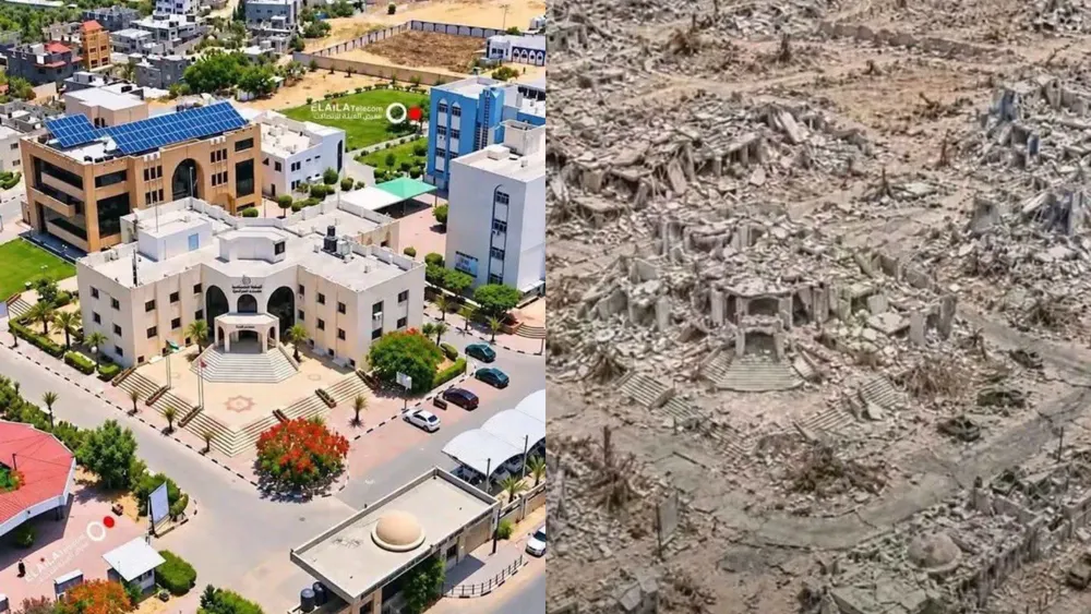 Así quedó la Facultad de Ciencia y Tecnología de Jan Yunis, Gaza