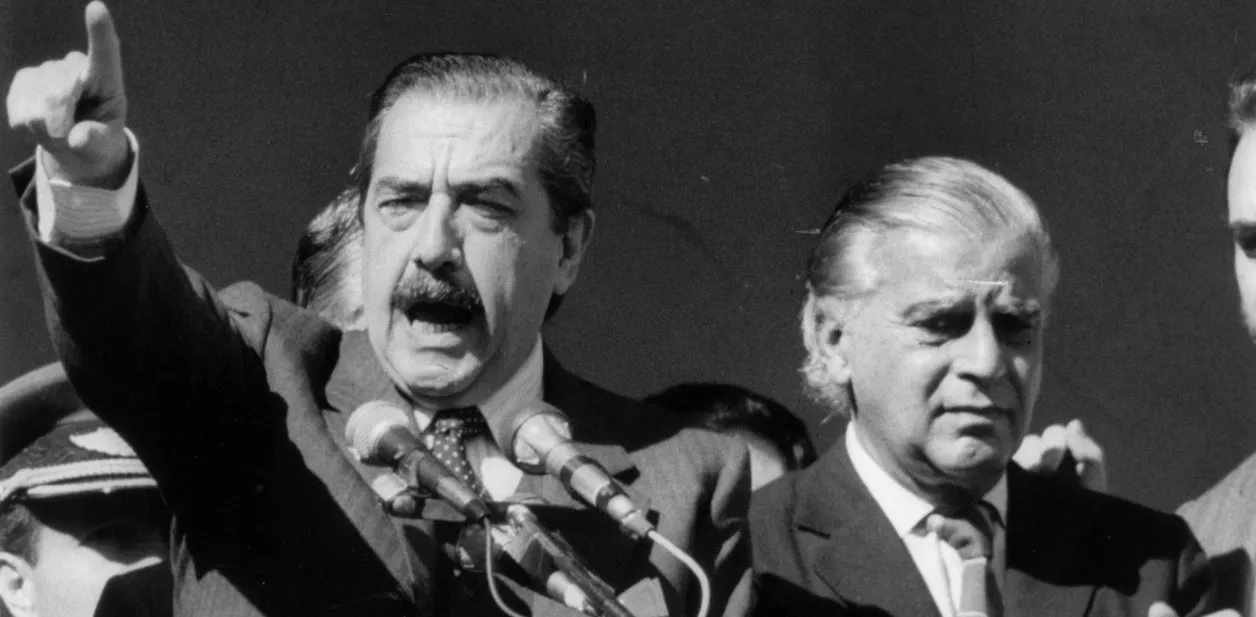 Alfonsín, Raúl + Cafiero, Antonio Semana Santa 19870414