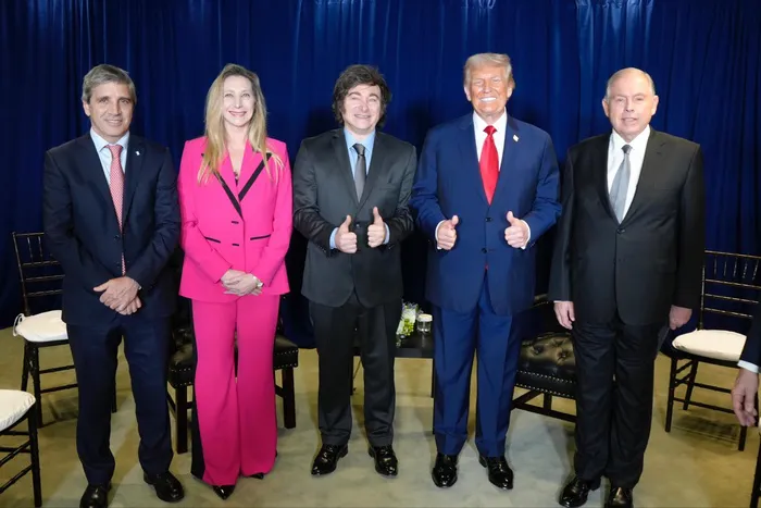 Luis Caputo - Karina Milei - Javier Milei - Donald Trump