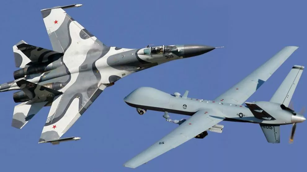 cazas rusos dron EEUU