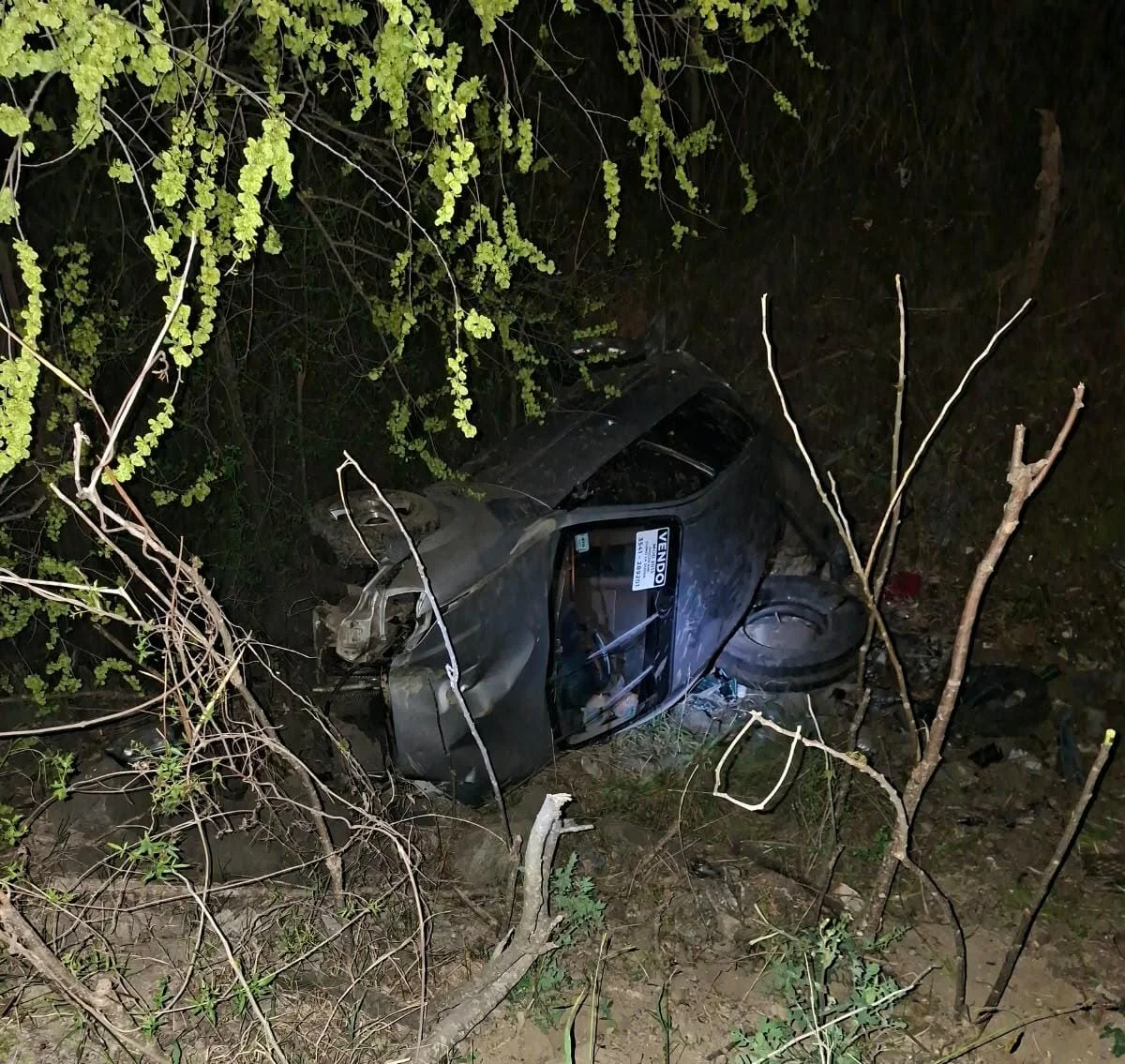 Malagueño, un auto con cuatro ocupantes cayó por un barranco